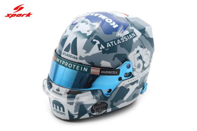 Modely aut a motorek model přilby 1:5 Carlos Sainz Silverstone GP F1 2025